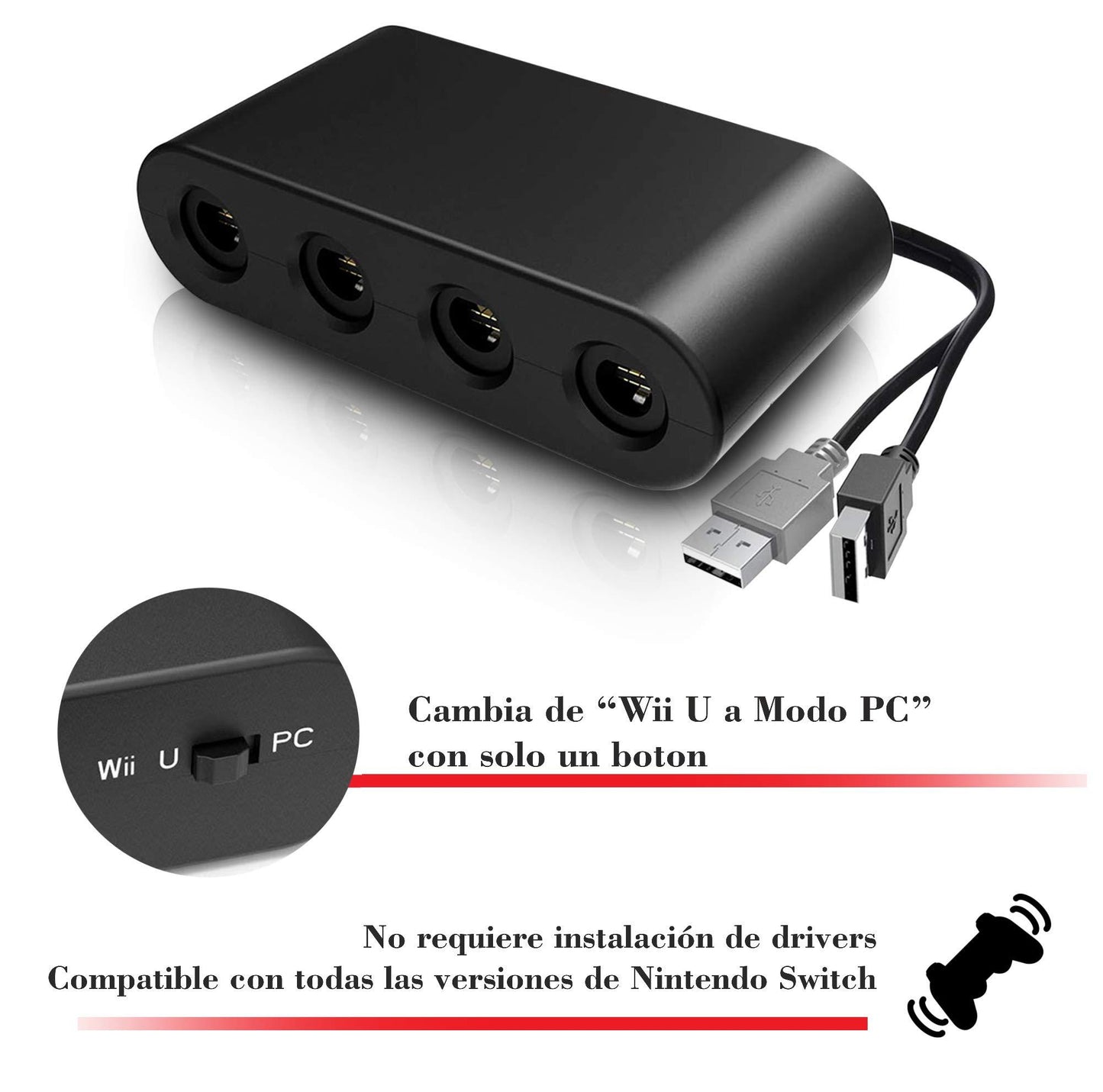 Adaptador de 2 controles Gamecube para Nintendo Switch - Tienda Geek México - TiendaGeek.com